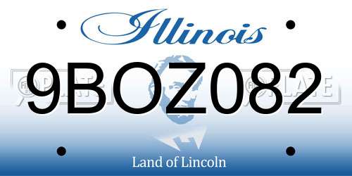 9BOZ082 Illinois License Plate