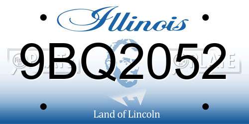 9BQ2052 Illinois License Plate