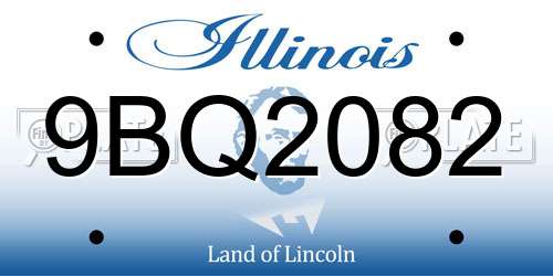 9BQ2082 Illinois License Plate