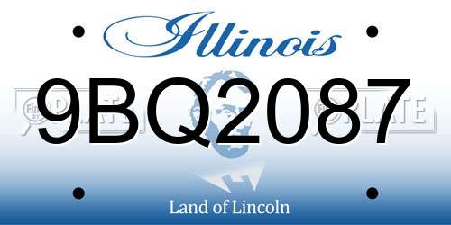 9BQ2087 Illinois License Plate