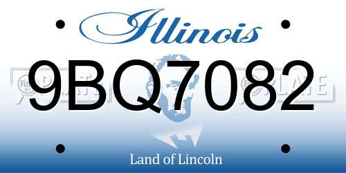 9BQ7082 Illinois License Plate