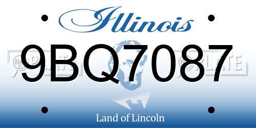 9BQ7087 Illinois License Plate