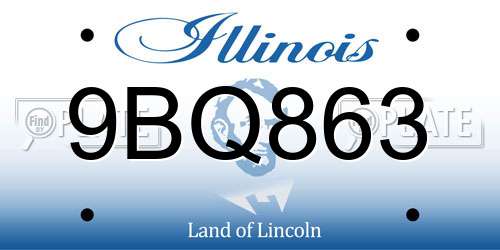 9BQ863 Illinois License Plate