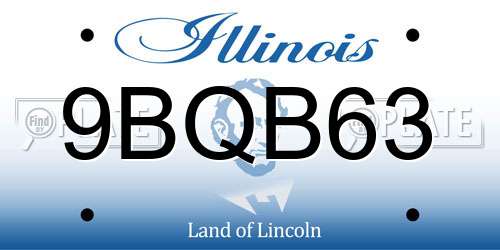 9BQB63 Illinois License Plate