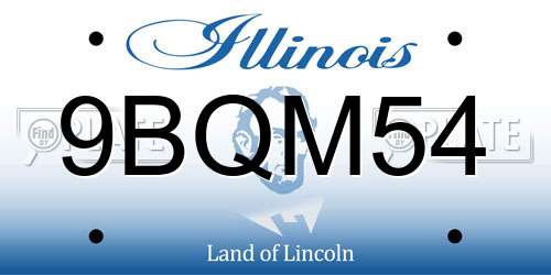 9BQM54 Illinois License Plate