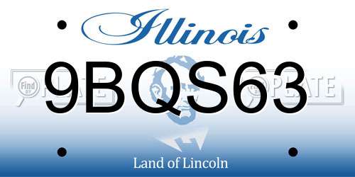 9BQS63 Illinois License Plate