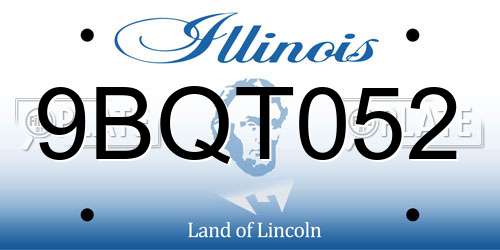 9BQT052 Illinois License Plate