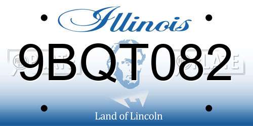 9BQT082 Illinois License Plate