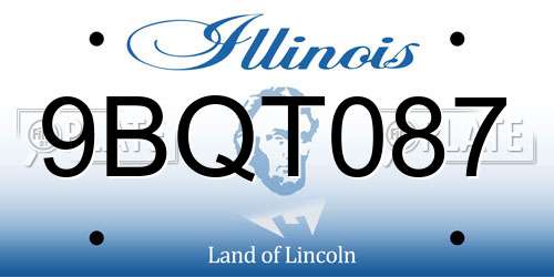 9BQT087 Illinois License Plate
