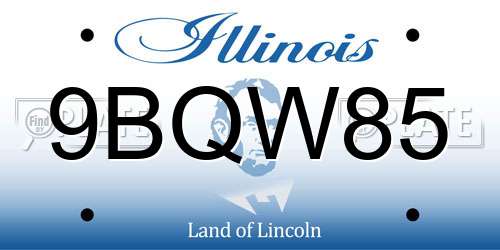 9BQW85 Illinois License Plate