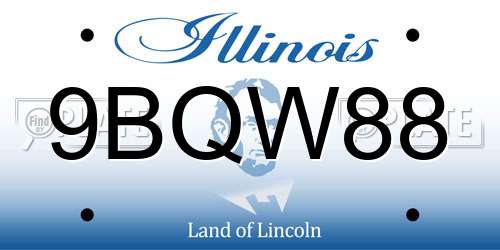 9BQW88 Illinois License Plate