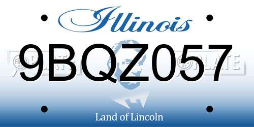 9BQZ057 Illinois License Plate
