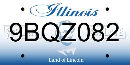 9BQZ082 Illinois License Plate