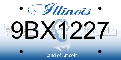 9BX1227 Illinois License Plate