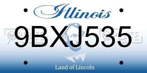 9BXJ535 Illinois License Plate