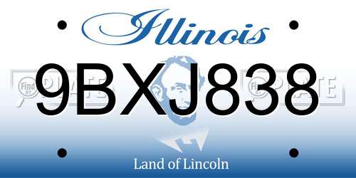 9BXJ838 Illinois License Plate