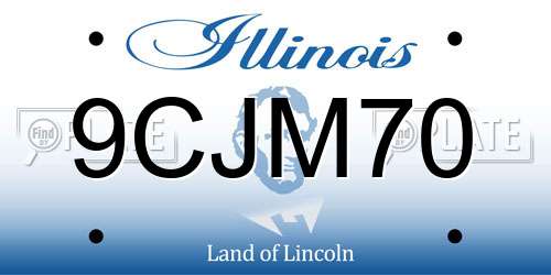 9CJM70 Illinois License Plate