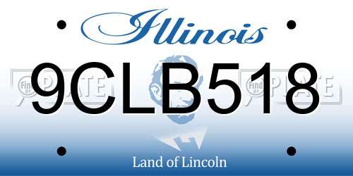 9CLB518 Illinois License Plate