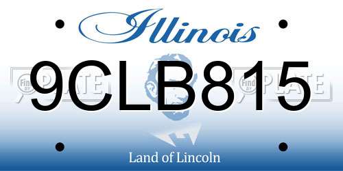 9CLB815 Illinois License Plate