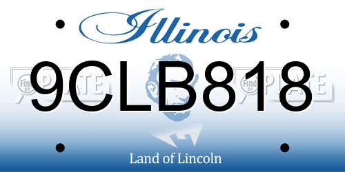 9CLB818 Illinois License Plate