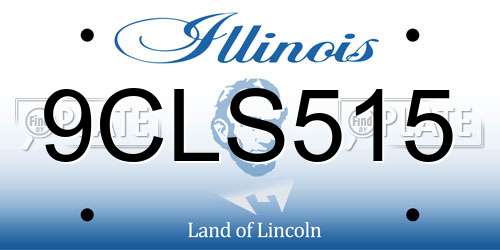 9CLS515 Illinois License Plate