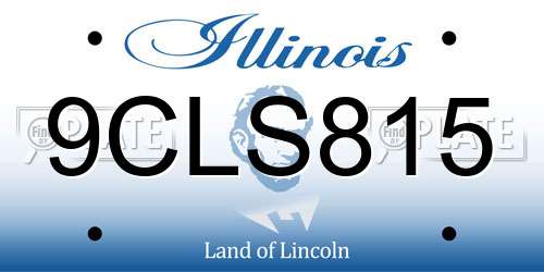 9CLS815 Illinois License Plate