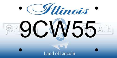 9CW55 Illinois License Plate