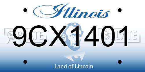 9CX1401 Illinois License Plate
