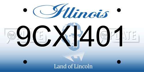 9CXI401 Illinois License Plate
