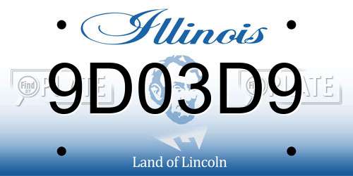 9D03D9 Illinois License Plate