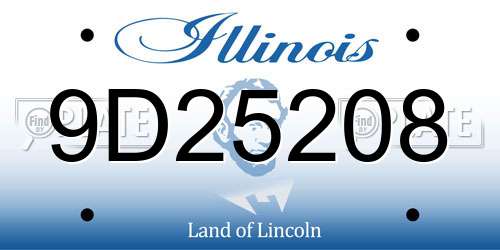9D25208 Illinois License Plate