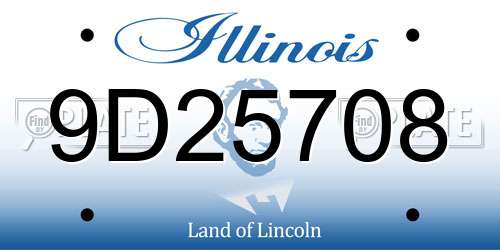 9D25708 Illinois License Plate