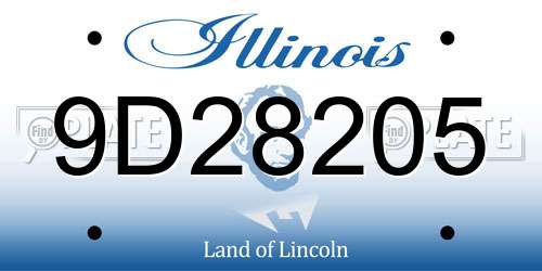 9D28205 Illinois License Plate
