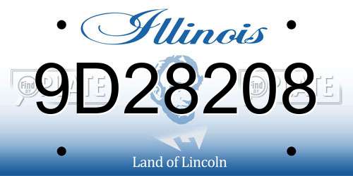 9D28208 Illinois License Plate