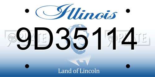 9D35114 Illinois License Plate