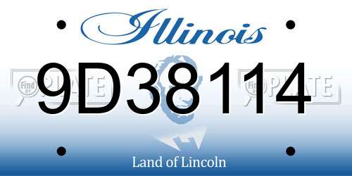 9D38114 Illinois License Plate