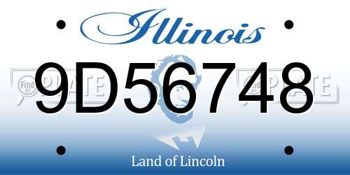 9D56748 Illinois License Plate