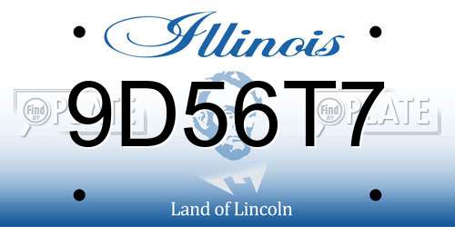 9D56T7 Illinois License Plate