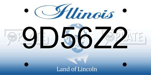 9D56Z2 Illinois License Plate