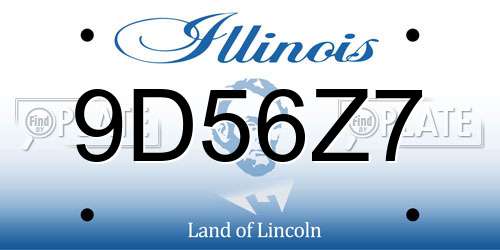 9D56Z7 Illinois License Plate