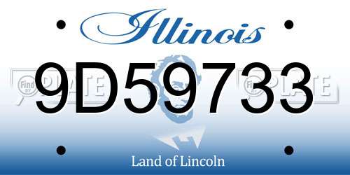 9D59733 Illinois License Plate