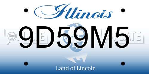 9D59M5 Illinois License Plate