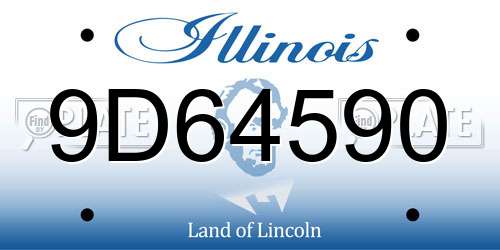 9D64590 Illinois License Plate