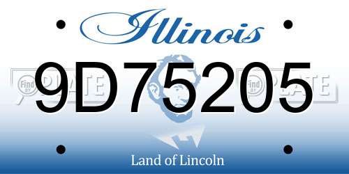9D75205 Illinois License Plate
