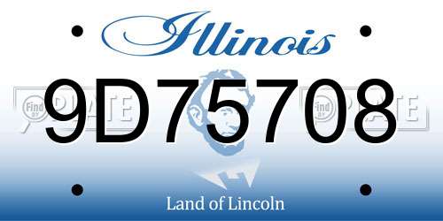 9D75708 Illinois License Plate