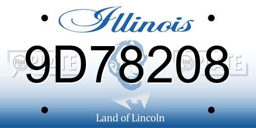 9D78208 Illinois License Plate