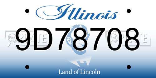 9D78708 Illinois License Plate