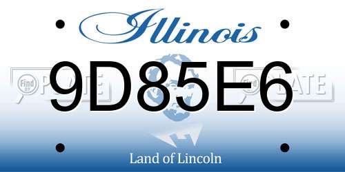 9D85E6 Illinois License Plate