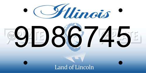 9D86745 Illinois License Plate