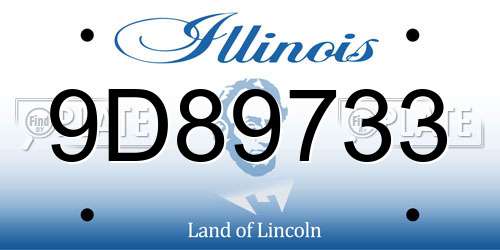 9D89733 Illinois License Plate
